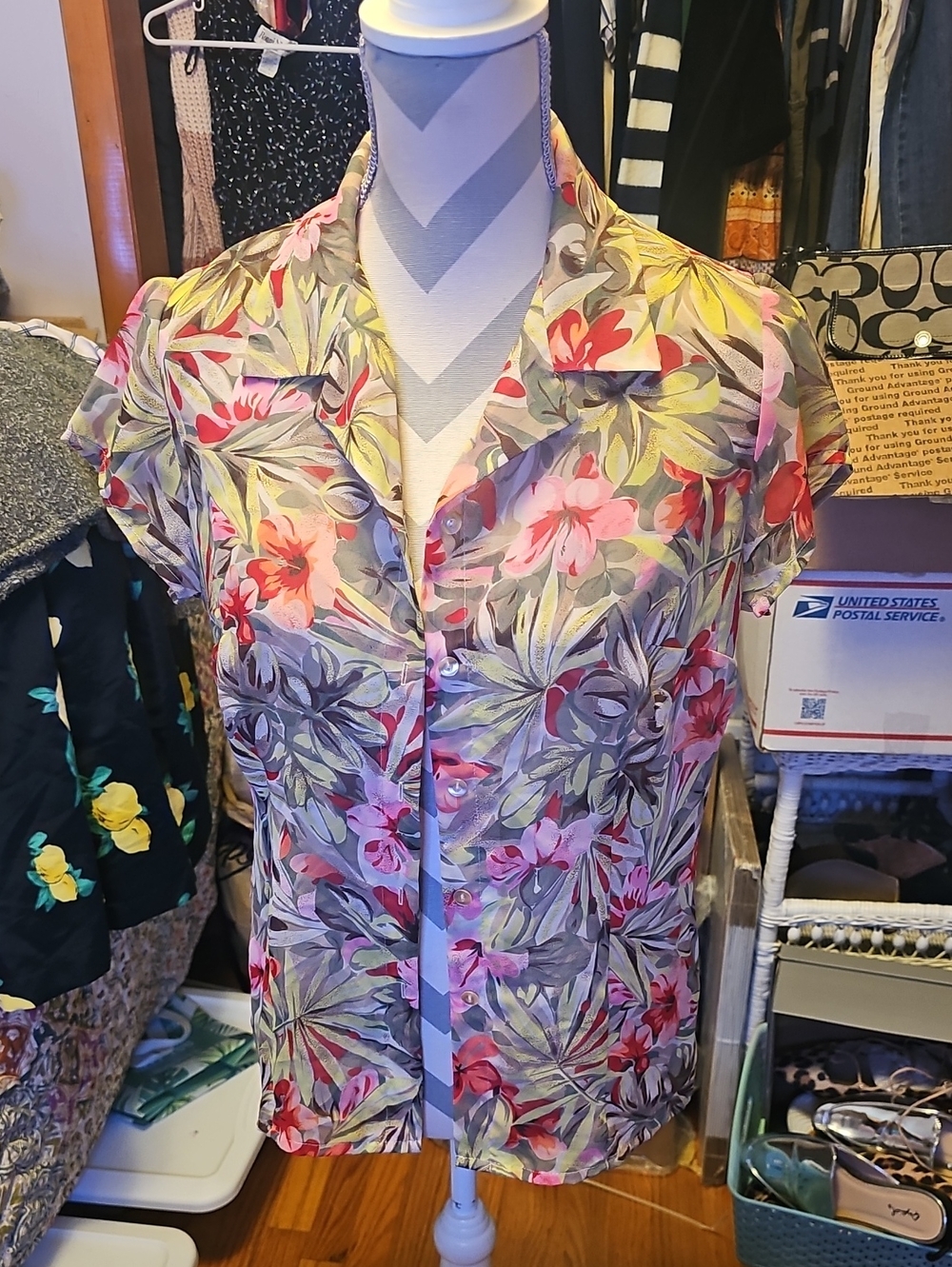 Sag Harbor Floral Button-Down Shirt - Pink & Green